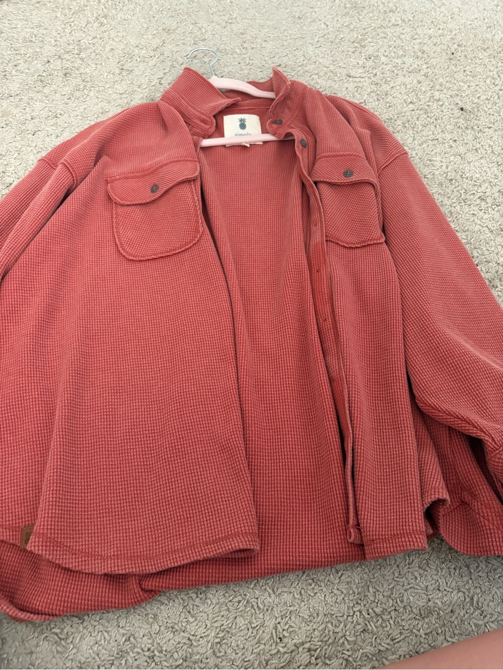Women’s simply southern terracotta waffle knit cardigan